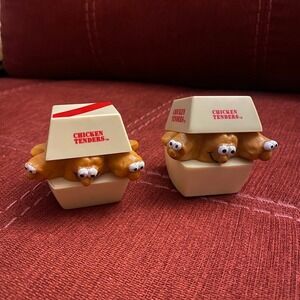 Vintage 1989 Burger King Chicken Nuggets Rolling Racer Toy Set Of 2